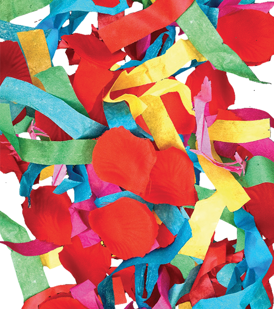 Sparacoriandoli Con Petali Di Rosa E Stelle Filanti - Confetti (560x632), Png Download
