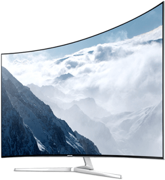 55ks9000 Samsung 55″ Super-uhd Quantum Dot Curved Tv - Silver Samsung Curved Tv (600x543), Png Download