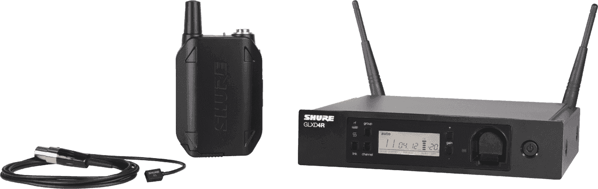 Shure - Shure Glxd14r/93 Lavalier Wireless System (1200x380), Png Download