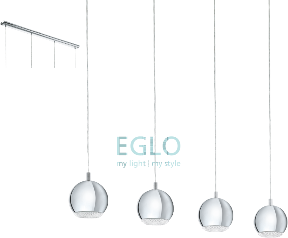 Eglo Conessa 4'lü Led Metal Sarkit Krom - Eglo (1000x1000), Png Download