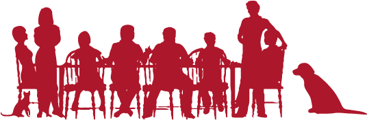 6 - 12 Pm - Family At Table Silhouette (600x600), Png Download