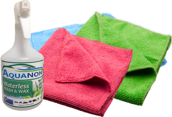 Aquanon Waterless Car Wash From Mega Magic Detergents - Microfiber 16" X 16" Red Cloth (700x593), Png Download