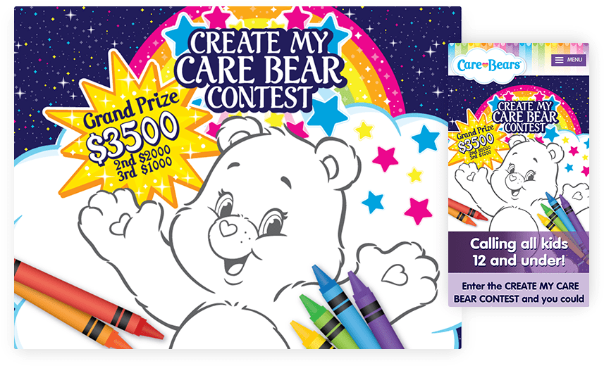 Work - Care Bears Rainbow Heart 35th Anniversary Plush (1000x700), Png Download