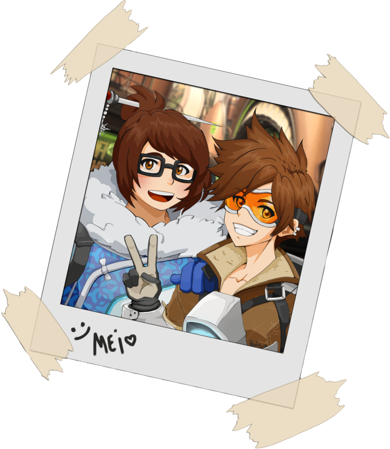 Overwatch Sticker - Tracer Mei (791x911), Png Download