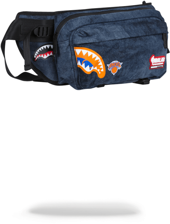 Sprayground- Nbalab Knicks Denim Shark Crossbody Crossbody - Sprayground (900x1148), Png Download