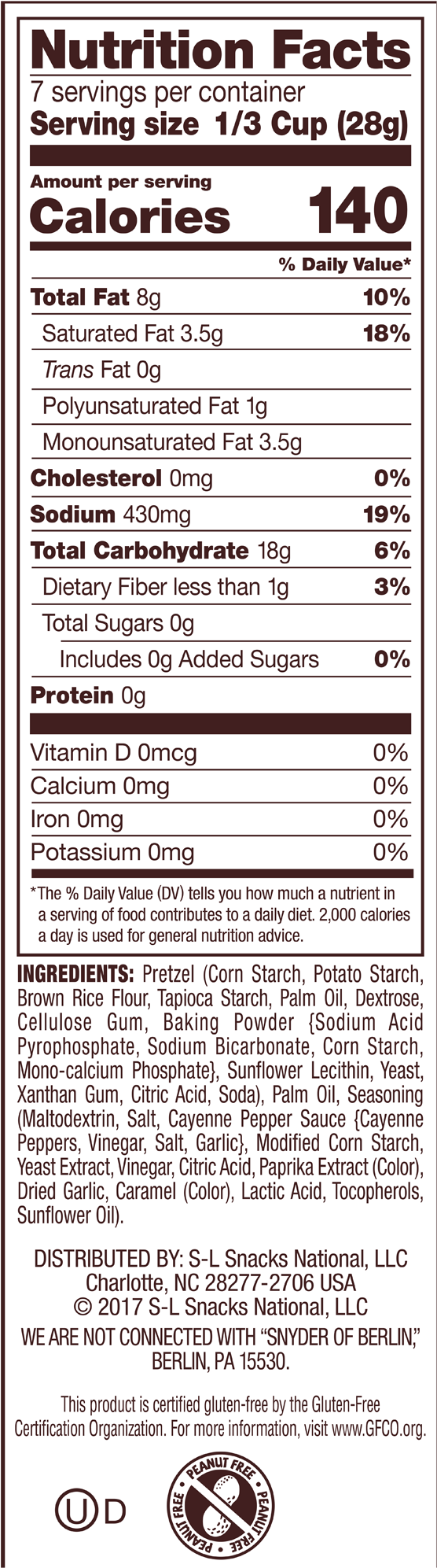 Snyder S Of Hanover Gluten Free Hot Buffalo Wing Pretzel - Nestle Toll House Peanut Butter Cookie Dough 16 Oz. (2000x2000), Png Download