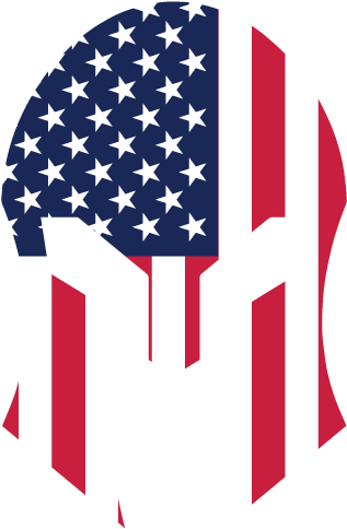 American Flag Helmet Decal - Thin Blue Line Punisher Skull Svg (600x600), Png Download