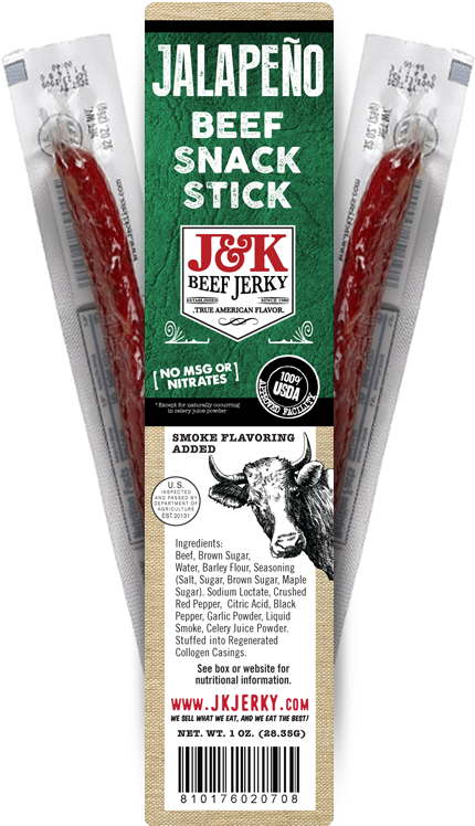 Beef Jerky Sticks Jalapeño Flavor 6pk - Beef Jerky Sticks (800x800), Png Download