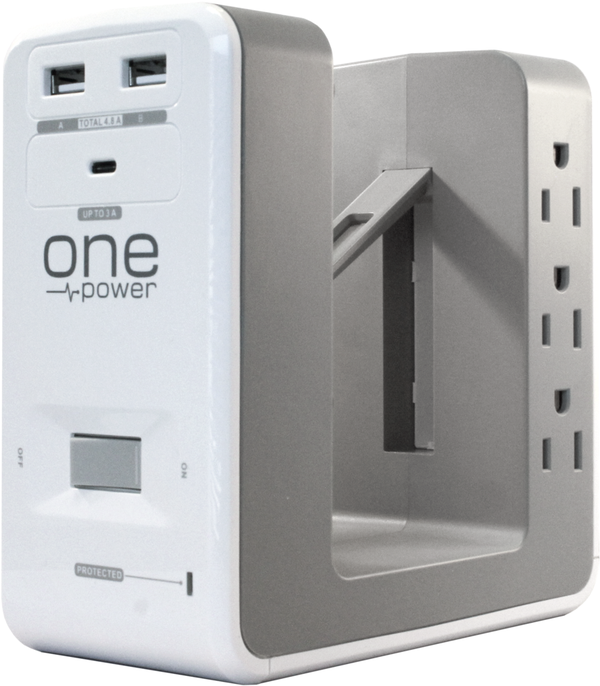 6 Outlet, Dual Usb A, Single Usb C, U-power Desk Surge (1000x1000), Png Download