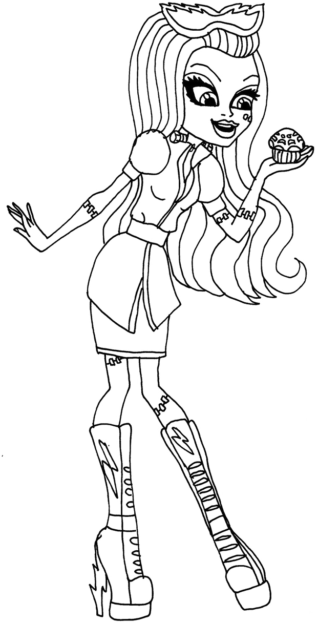 Monster High Frankie Stein Like Cupcake Coloring Pages - Monster High Kolorowanki Frankie Stein (621x1216), Png Download