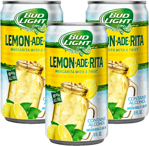 Lemon Ade Rita Group Of 3 - Bud Light Lemonade Rita (610x597), Png Download