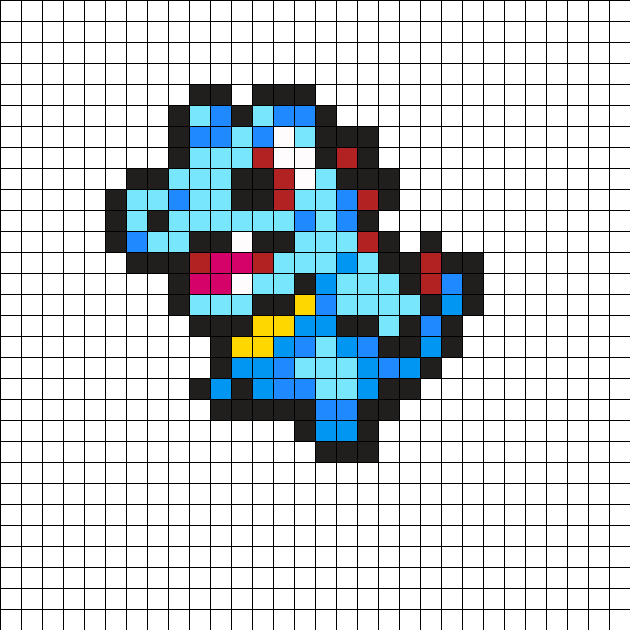 #158 Totodile - Pixel Art Pokemon Totodile (630x630), Png Download