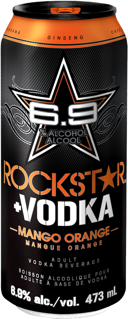 Zoom - Rockstar Vodka Mango (418x1024), Png Download