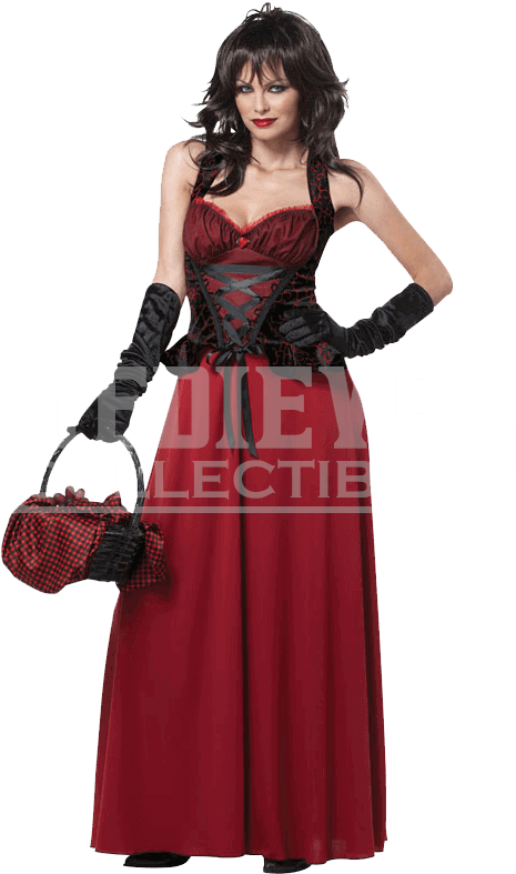 Womens Dark Red Riding Hood Costume - Dark Red Riding Hood (800x800), Png Download
