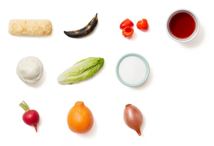 Oaxaca Cheese & Plantain Tortas With Tangelo & Radish - Seedless Fruit (700x477), Png Download