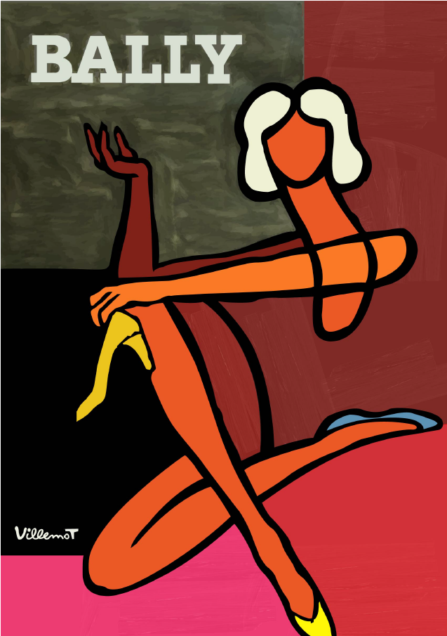 Bally Diptyque Woman Vintage Poster - Bally Posters By Bernard Villemot (1000x1000), Png Download