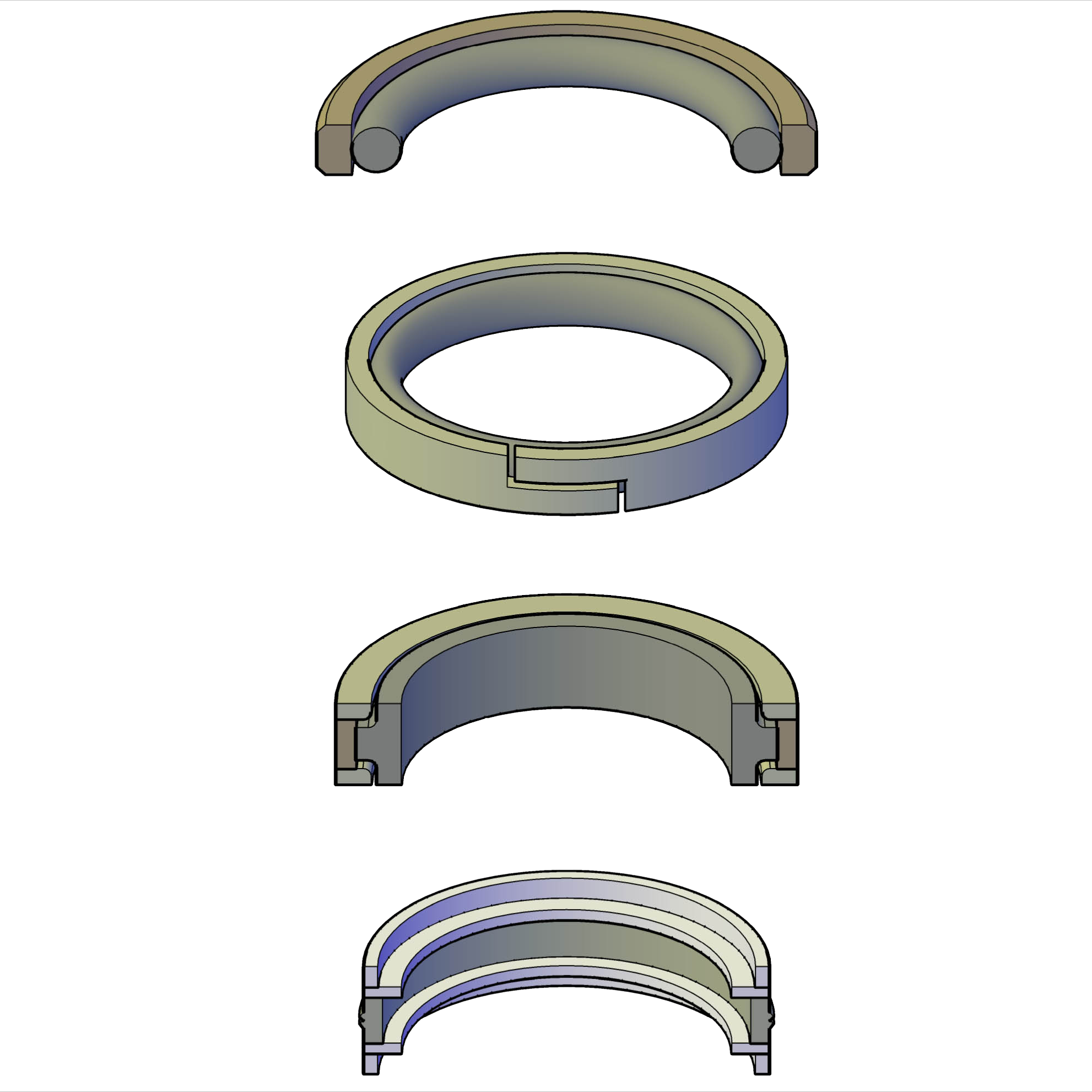 5 Piece Replacement Specific Piston Seals - Arch (1982x1982), Png Download