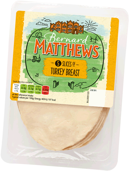 Swap Your Usual Meat For Turkey - Bernard Matthews 5 Slices Of Chicken Breast 100g (904x802), Png Download