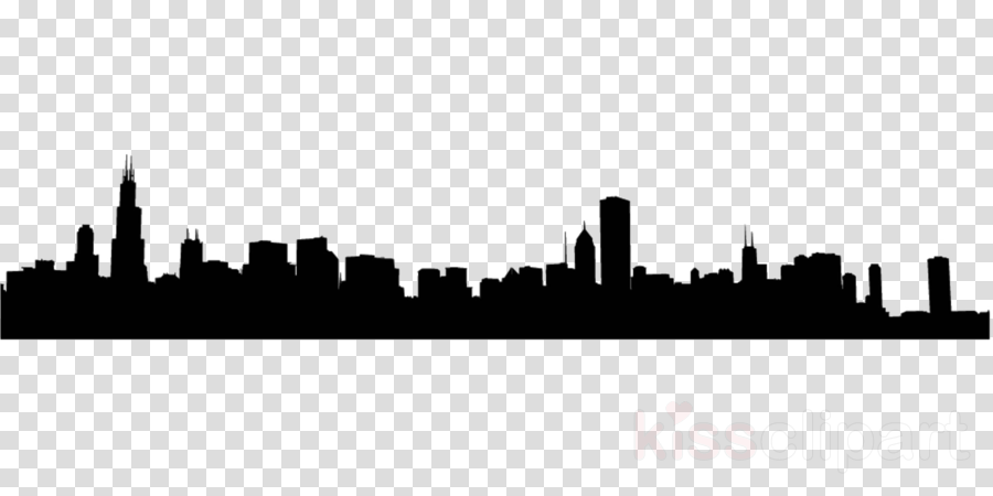 Chicago Skyline Macbook Pro Vinyl Decal Clipart Chicago - Tall Building Silhouette Png (900x450), Png Download