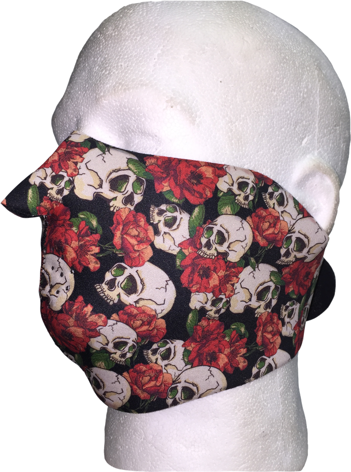 Skull And Roses Full Face Mask - J2masks Skull And Roses Full Face Mask (943x943), Png Download