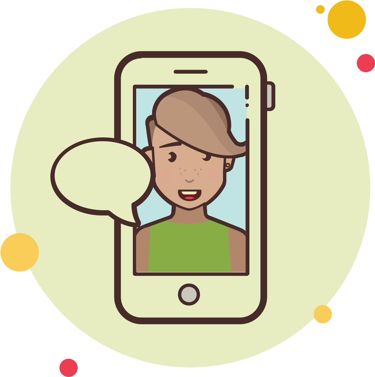 Short Hair Girl Messaging Icon - Icon (1600x1600), Png Download