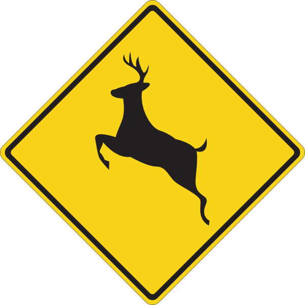 Deer Crossing Sign Clip Art At Clker - Sign For Winding Road (600x600), Png Download