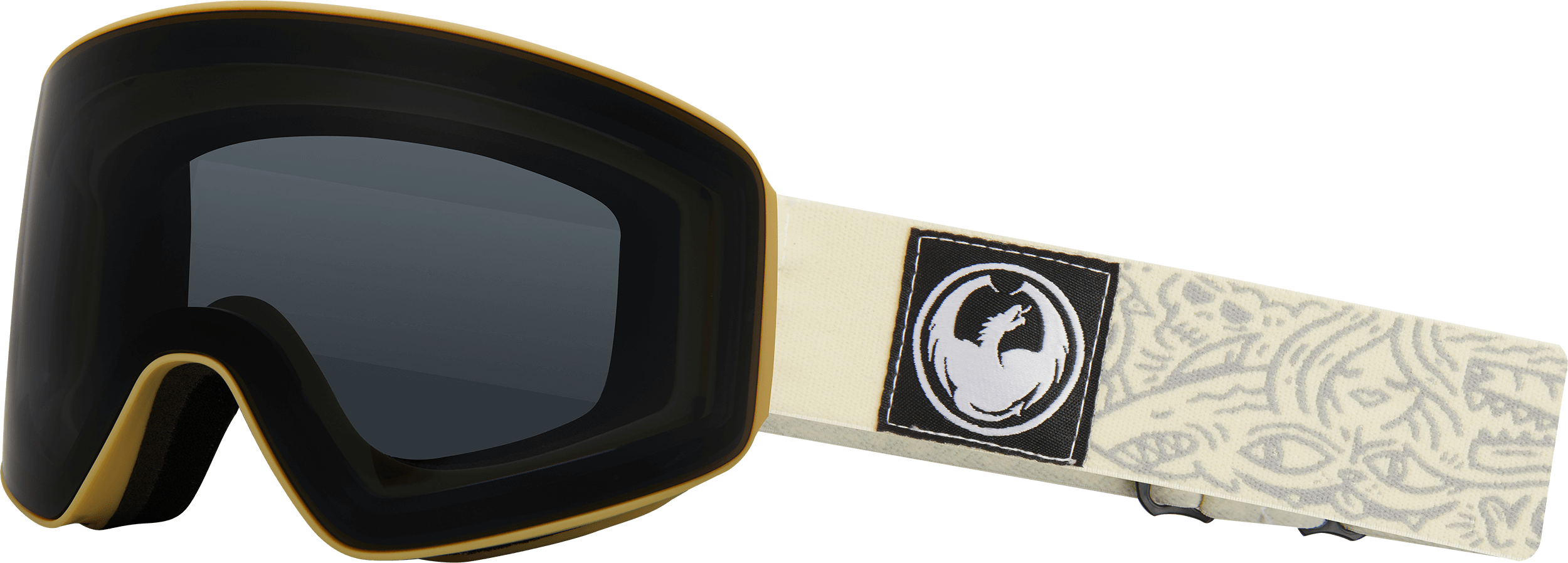 Critter With Dark Smoke Lumalens Silver Ionized Lens - Dragon Alliance (2500x898), Png Download