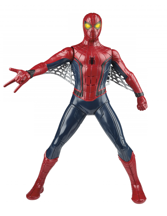 Homecoming 15 Inch Tech Suit Spider Man Figure - Spiderman With Web Arms (640x828), Png Download