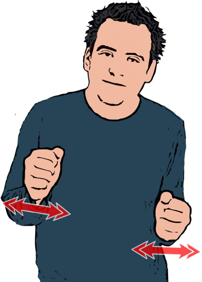 Closed Hands In Front Of Body Make Small Movements - British Sign Language Cheese (712x930), Png Download