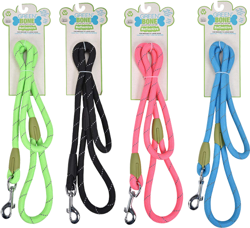 Greenbone Reflective Rope Leash 4ft - Pet (607x519), Png Download