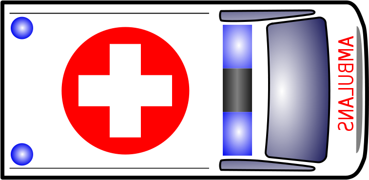 Symbol Black Free Ambulans Romus 01 - Ambulance Vector Top View (800x501), Png Download