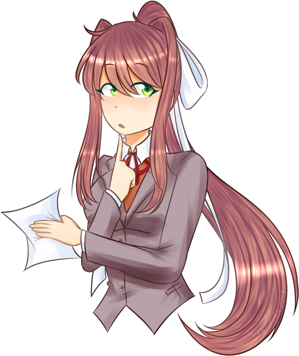 Monika Doki Doki Literature Club Png Free Stock - Doki Doki Literature Club! (1280x1280), Png Download