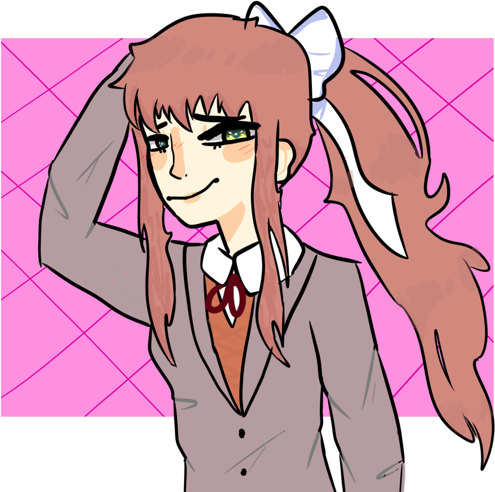 Ddlc Fanart Ddlc Monika Myart Bird03t - Cartoon (1280x1067), Png Download