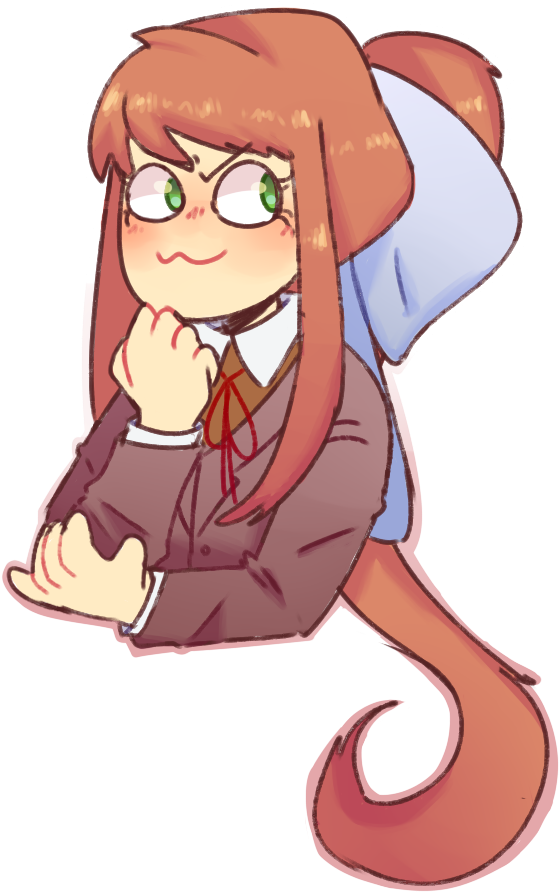 Monika Png Just Monika By Radi Kool Doki Doki Literature - Doki Doki Awesome Monika Fanart (707x928), Png Download