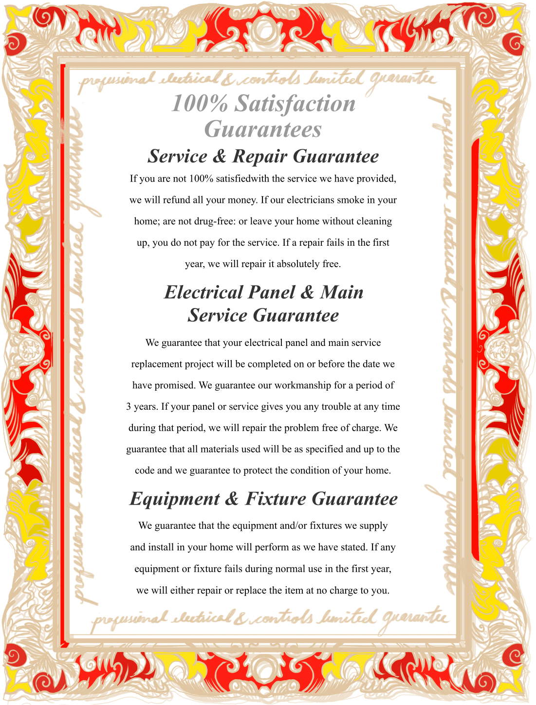 Professional Electrical 100% Satisfaction Guarantees - Electricity (1125x1456), Png Download