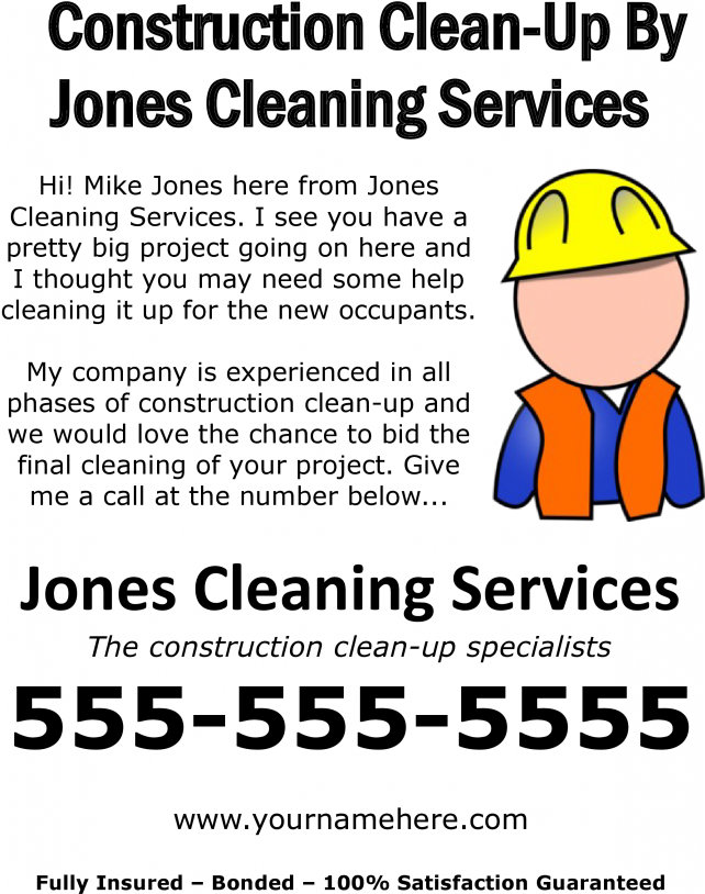 Construction Clean Up Flyer - Construction Clean Up Flyers (791x1024), Png Download