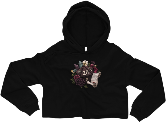 Warlock D20 Fleece Crop Hoodie - Hoodie (580x580), Png Download