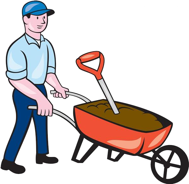 Clip Art Black And White Stock Cartoon Royalty Free - Gardener Cartoon (600x600), Png Download