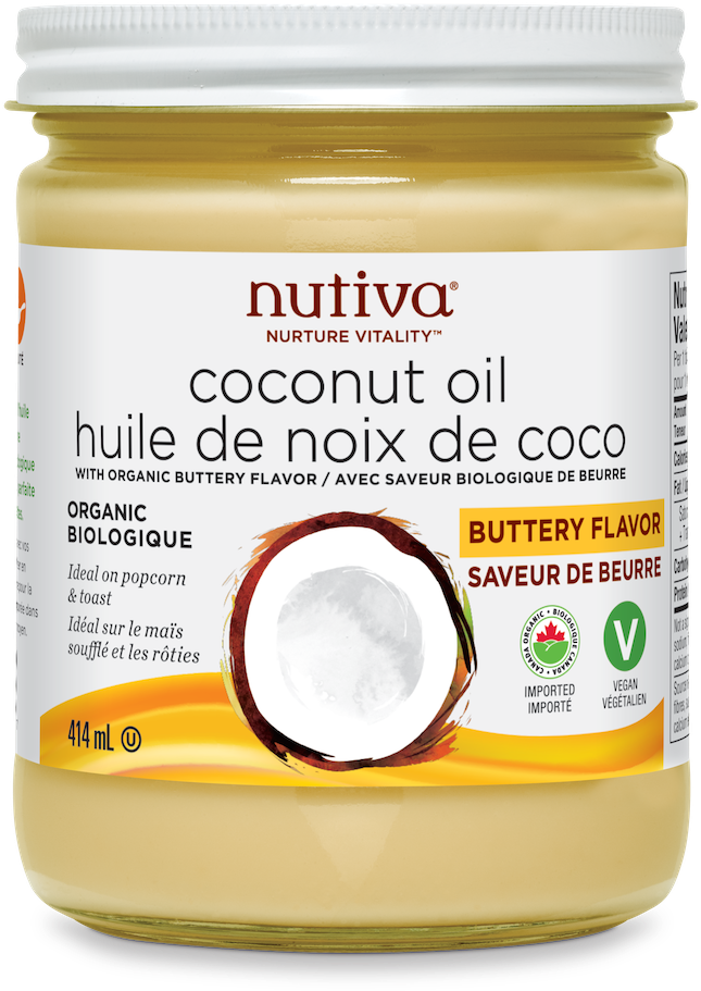 Nutiva Organic Buttery Coconut Oil - Nutiva Coconut Oil Butter Flavor (1000x1000), Png Download
