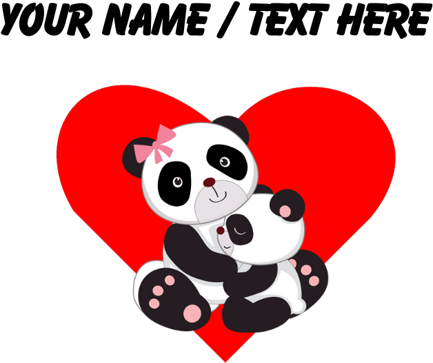 Design Is Printed, Not Embroidered - Panda Baby And Mother Heart Shower Curtain (700x700), Png Download
