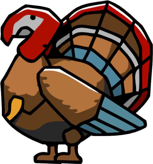 Clipart Turkey Bird Turkey - Turkey Scribblenauts (635x656), Png Download