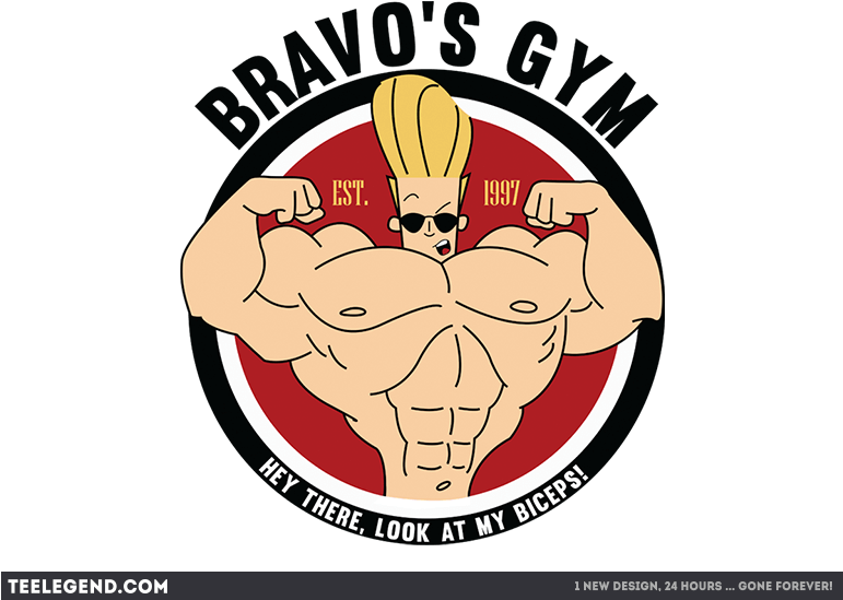 Bravo's Gym - Johnny Bravo T Shirt (770x570), Png Download