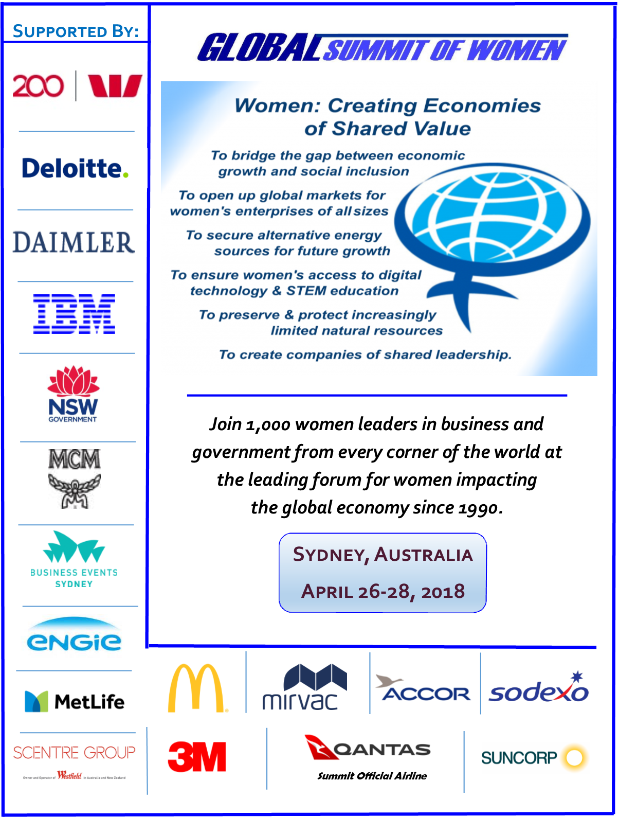 2018 Summit Brochure - Globe Women (1204x1588), Png Download