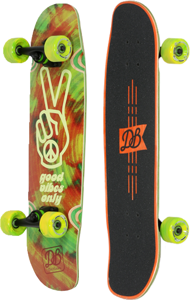 Good Vibes Mini Cruiser Complete - Db Longboards Good Vibes Mini Cruiser Skateboard, Green (1000x1000), Png Download