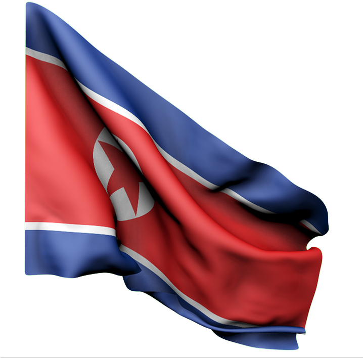 Flag, North Korea, Red, Blue, White, Kim Jong Un, Wave - North Korean Flag Gif (717x720), Png Download
