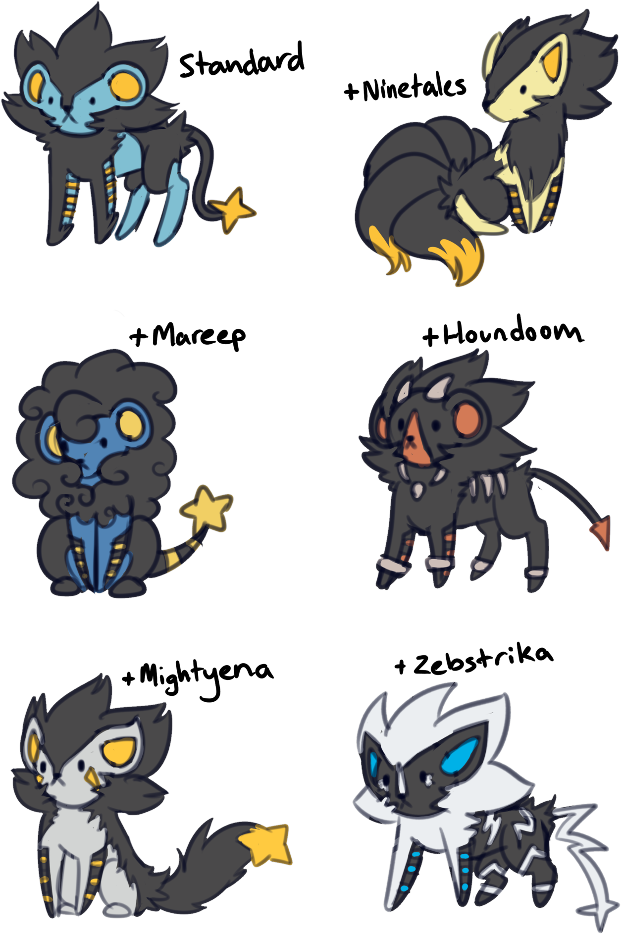 “ Luxray Variants If I Had To Pick A Favourite, It - Drawing (1280x1920), Png Download