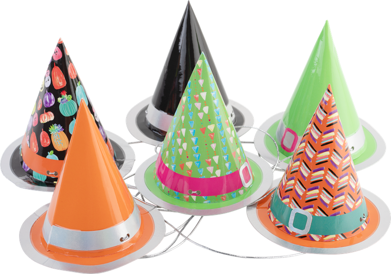 Party Hats Haloween 6-pack (800x562), Png Download
