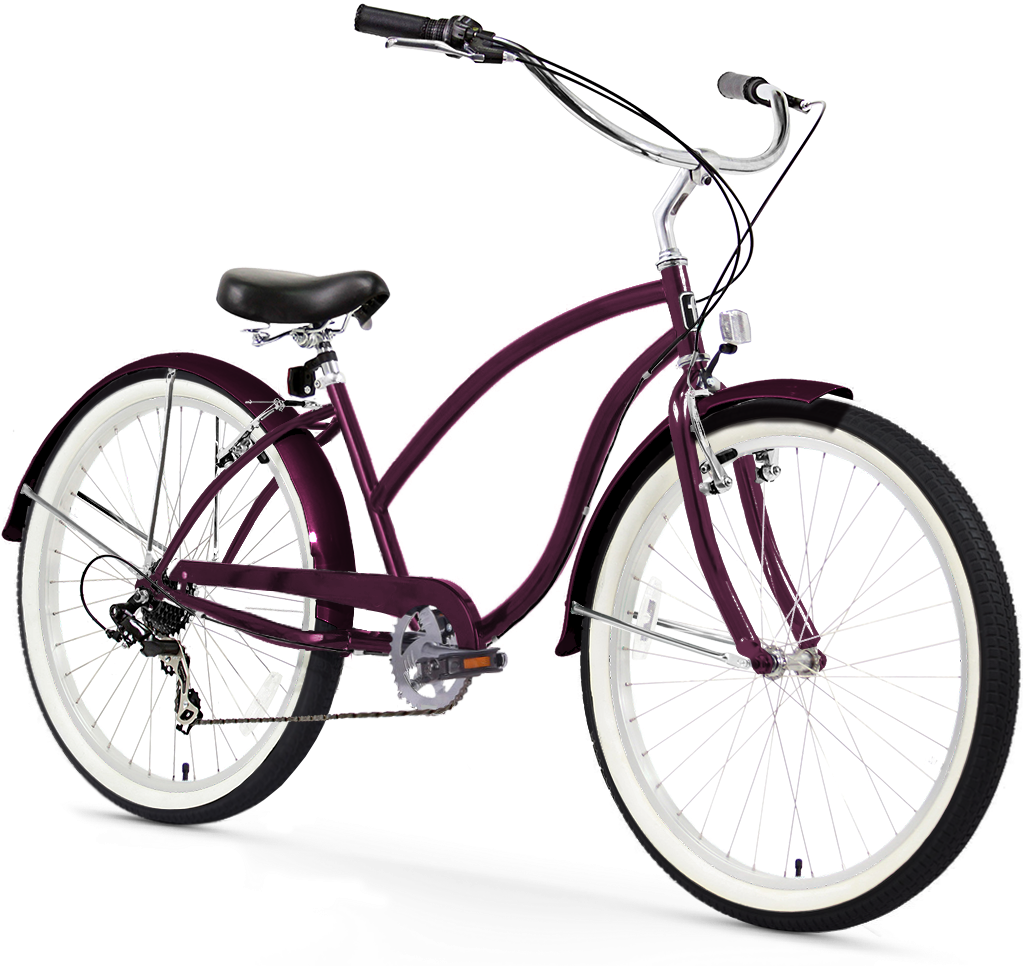 Customizer - Purple Electra Cruiser Bicycle (1024x1024), Png Download