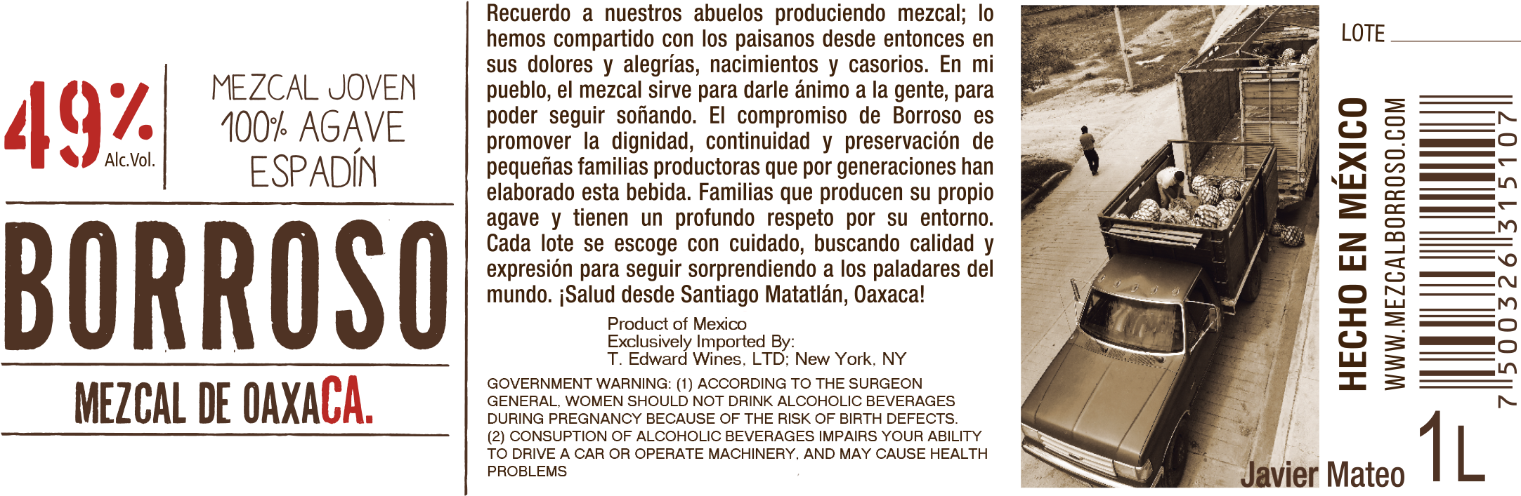 Borroso Mezcal Santiago Matatlán 49% - Classic Car (2177x706), Png Download