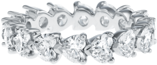 Prong Set Heart Shaped Diamond Wedding Band - Heart Shaped Diamond Band (760x500), Png Download
